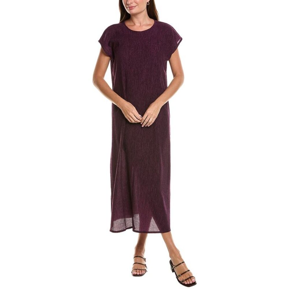 Eileen Fisher Womens Round Neck Dress, Black
